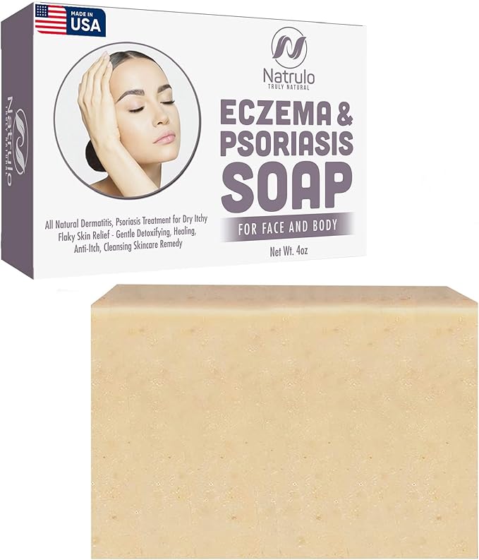 Natrulo Herblov Eczema Face Soap Body Wash Bar â€“ All Natural Psoriasis, Dermatitis Treatment for Dry Itchy Flaky Skin Relief â€“ Gentle Detoxifying, Healing, Anti-Itch, Cleansing Skincare Remedy Made in USA - Image 2